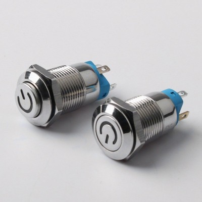 12mm金属按钮开关带灯自锁式5V12V24V220V小型1常开2脚按键开关图4