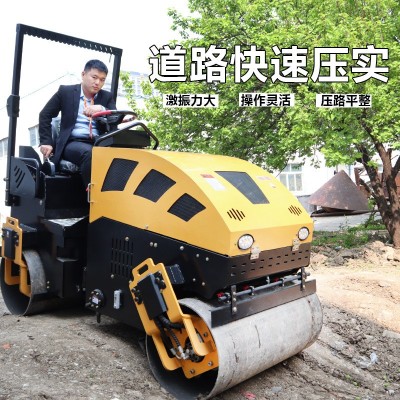 小型压路机1吨3吨6吨手扶单双钢轮压路机座驾液压震动压土机厂家 1部起批图2