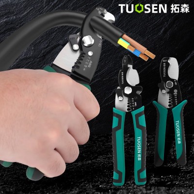 拓森工具批发7寸剥线器电工电缆剥皮钳多功能压线拨线钳6寸剥线钳 2个起批图3