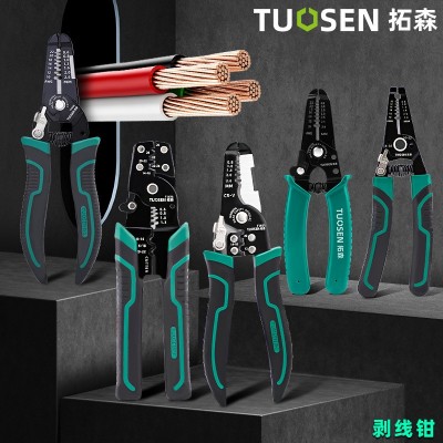 拓森工具批发7寸剥线器电工电缆剥皮钳多功能压线拨线钳6寸剥线钳 2个起批图2