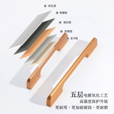 黑色金色美式柜门拉手 抽屉橱柜衣柜门把手 子弹头加长铝合金拉手图4