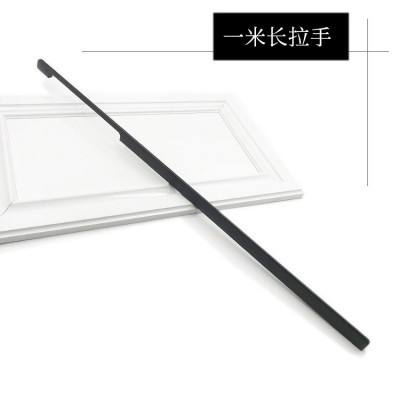 阳极氧化铝合金长拉手 柜门把手 美式黑色鞋柜衣柜一米加长门把手图4