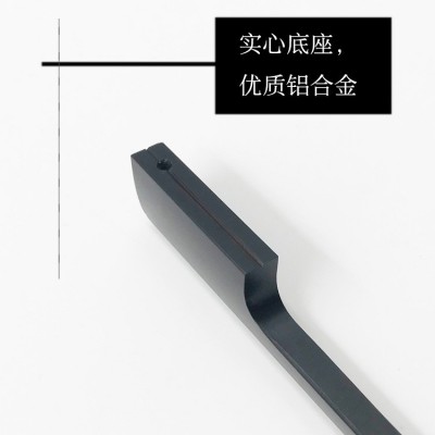 阳极氧化铝合金长拉手 柜门把手 美式黑色鞋柜衣柜一米加长门把手图3
