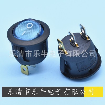 圆形带灯船型开关 KCD1 20mm圆形黄色带灯船型开关 圆形电源开关图2