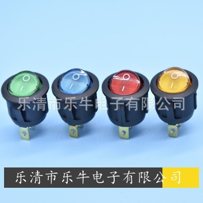 圆形带灯船型开关 KCD1 20mm圆形黄色带灯船型开关 圆形电源开关图4