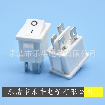 4脚带灯船型开关KCD1-104 15*21mm 4脚绿色带灯翘板开关 绿色开关图4
