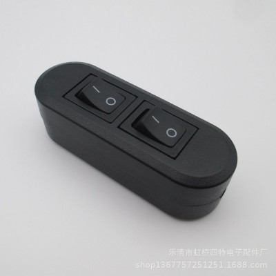 双按键按钮船型开关 双联双控 子母灯台灯线上开关 2脚2档 10A图3