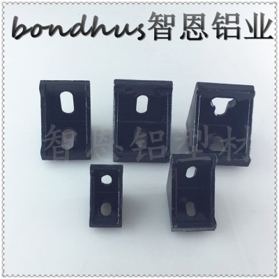 黑色角码喷漆20/30/4045工业铝型材配件角件带突起直角连接件图5