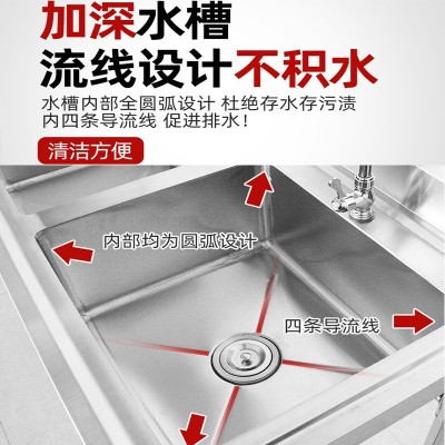 批发厨房洗菜盆不锈钢水槽洗碗洗手池 304不锈钢水槽单槽图2