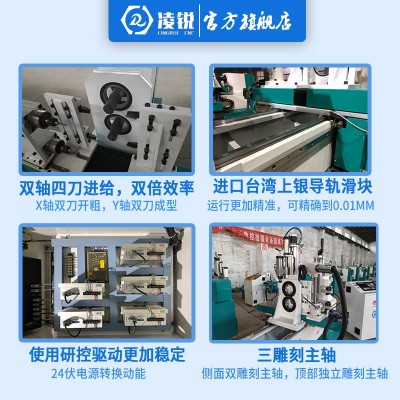 全自动多功能一体数控木工车床机床双轴四刀平雕浮雕圆雕立体雕图3