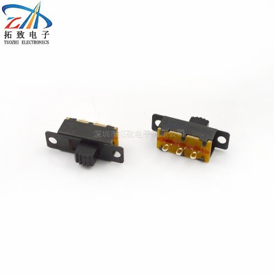实力厂家批发现货中排三脚带耳拨动开关SS12F32黑色铁壳两档开关图5