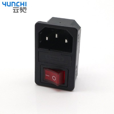AC-01三合一插座 卡式嵌入式 带开关保险AC电源插座 AC01品字插座图4