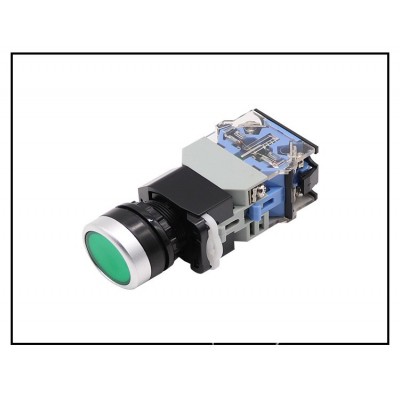 LA38-11D平头复位带灯按钮开关 24v220v380v红绿黄LED 22mm 银点图5