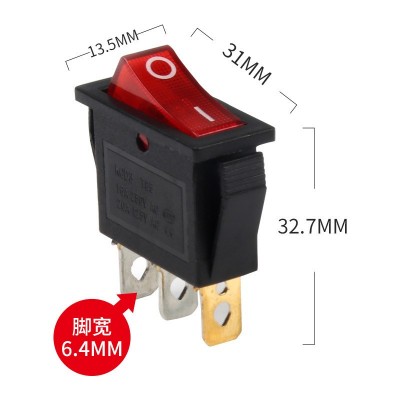 厂家 KCD3船型开关 带灯船形开关 翘板开关 电锅开关图3