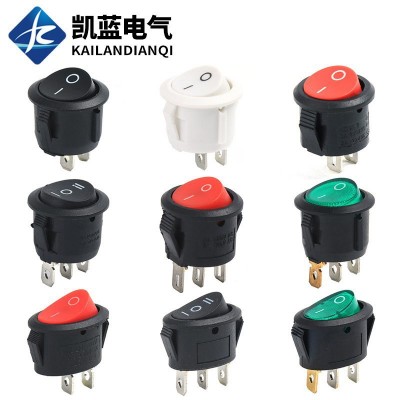 厂家船型开关KCD15圆形带灯电源开关3脚防水椭圆2脚船型翘板开关图2