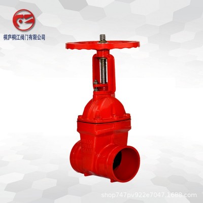 沟槽明杆闸阀Z81X手动软密封型闸阀铸铁卡套弹性座封闸阀厂家直销图2