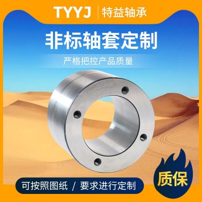 定制45#非标轴套 开口闭口螺旋槽网纹绳纹法兰式轴承套衬套图2