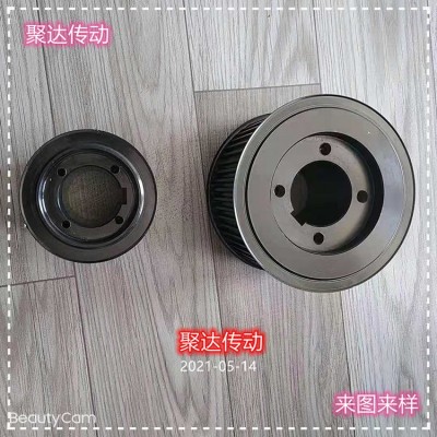 同步带轮圆弧工业H型同步带轮铝合金传动轮钢制单向双联齿轮来图图4