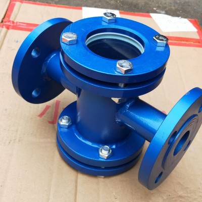 304法兰玻璃直通视镜DN100 叶轮水流指示器HGS07碳钢对夹管道视镜图4