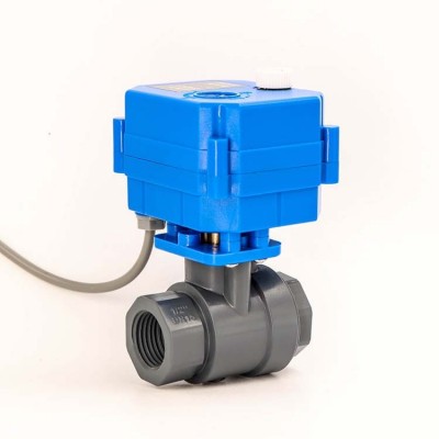 手电一体 塑料 UPVC 微型电动球阀 DN15 5V 12V 24V 220V 排水阀图5