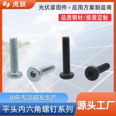 厂家生产家具螺丝 平头内六角螺栓 4.8级碳钢 镀蓝白锌 黒锌M6 M8图2