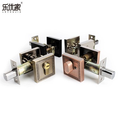 乐优家呆锁锌合金闭锁室内背景墙暗门锁古铜色方形双面暗锁家用图2