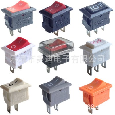 船型开关KCD46脚24V椭圆形带灯电源开关12V三档复位KCD11翘板开关图3