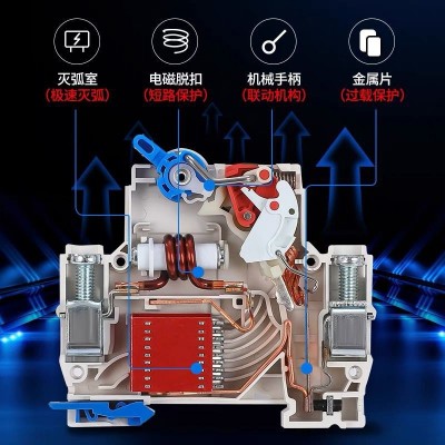 正泰空气开关1P空开2P家用3P断路器40a小型nxb-63a电闸4P家用32a图2
