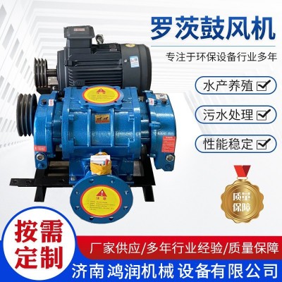 猪粪发酵曝气罗茨鼓风机 养鸡养鸭污水曝气罗茨风机 双油箱低噪音图2