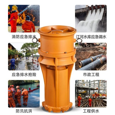 永磁无极高转速防洪泵 反流式叶轮防洪泵 铸铁材质电动排涝水泵图3