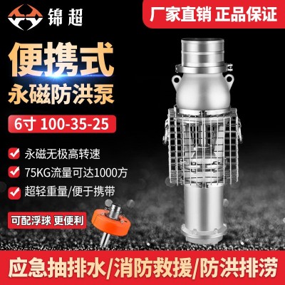 锦超便携式轴流潜水泵高扬程大流量不锈钢排涝泵永磁防洪泵6寸图2