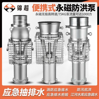 锦超大流量便携式轴流潜水泵高扬程排涝8寸不锈钢永磁防洪泵22kw图3