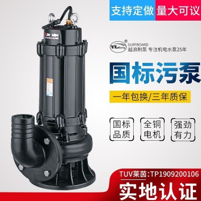 人民越浪WQ国标地下室搅匀排水泵无堵塞大功率工程大型潜水 排污泵图4