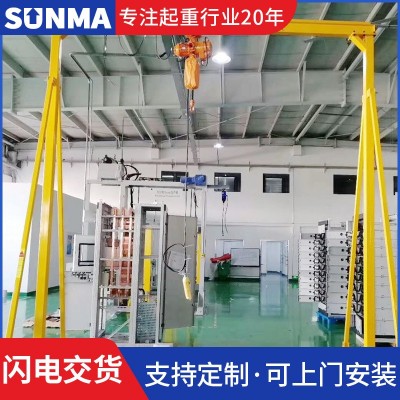 移动手推无轨龙门架 多种规格可拆卸升降小型电动葫芦门式起重机图2