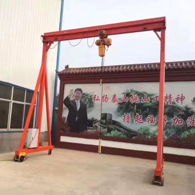 简易小型龙门架0.5吨手推式龙门架万向移动1吨2吨3吨电动龙门架图3