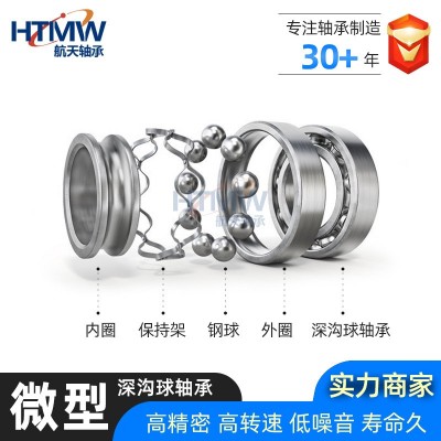 HTMW精密碳钢轴承钢材质带盖微型轴承 686 687 688 深沟球小轴承图5