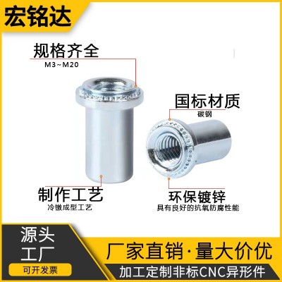 碳钢防水螺母 B-M3/M4/M5/M6/M8-1-2防漏密封螺母 封闭镀锌 螺母图2