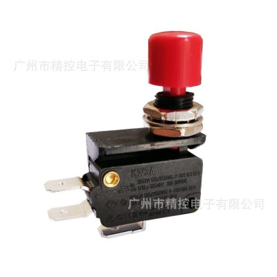 KW3A红色按钮式微动开关UL行程微动开关带螺母绿色按键微动开关图2