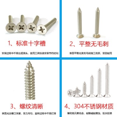304不锈钢 KA M3-M6 沉头自攻螺丝钉 GB846 十字槽平 头自攻螺丝螺图4