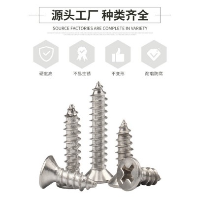 304不锈钢 KA M3-M6 沉头自攻螺丝钉 GB846 十字槽平 头自攻螺丝螺图2