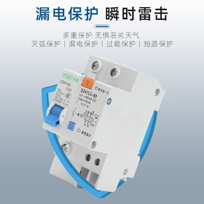 卓腾小型断路器 DZ47 漏电开关 1P 2P 3P 4P 63A 空气开关220V图2