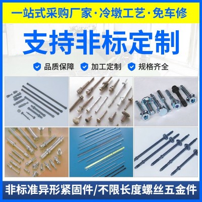 M2-M6异形螺丝五金定/制 4.8级沉头圆形双帽碳钢钉6×150mm双头钉图3