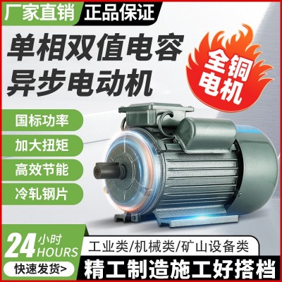 小型单相电机220V0.75/1.1/2.2/3.0/4KW大马力全铜异步两相电动机图2