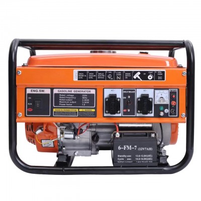 3KW橙色款手动电动移动发电机手启动单相 家用微型便携式发电机组