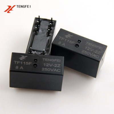 TF115F-012-2Z12V2组转换型电磁继电器8A250VAC小型继电器8脚