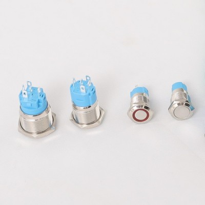 金属按钮开关12mm22mm16mm10mm8mm19mm触摸带线防水大电流焊接脚图2