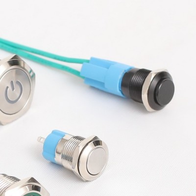 金属按钮开关12mm22mm16mm10mm8mm19mm触摸带线防水大电流焊接脚图4