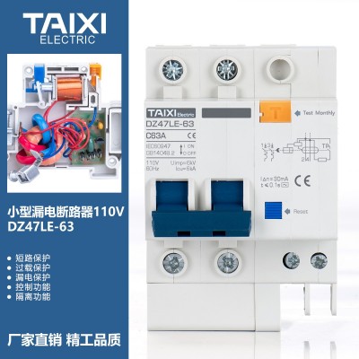 TAIXI 110V美标漏电断路器日本菲律宾2P空开单相过载短路保 护开关图5