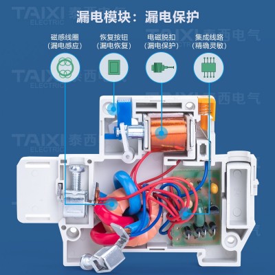 TAIXI 110V美标漏电断路器日本菲律宾2P空开单相过载短路保 护开关图3