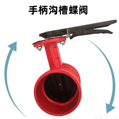 沟槽蝶阀手柄涡轮球ZSXDF8墨铸铁材质卡箍涡轮沟槽信号蝶阀批发图5
